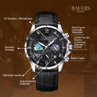 Montre élégante avec phases de lune